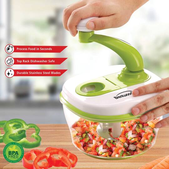 Brentwood Food Processor With 8-Cup Storage Container, Stainless Steel Blades & Paddle Mixer